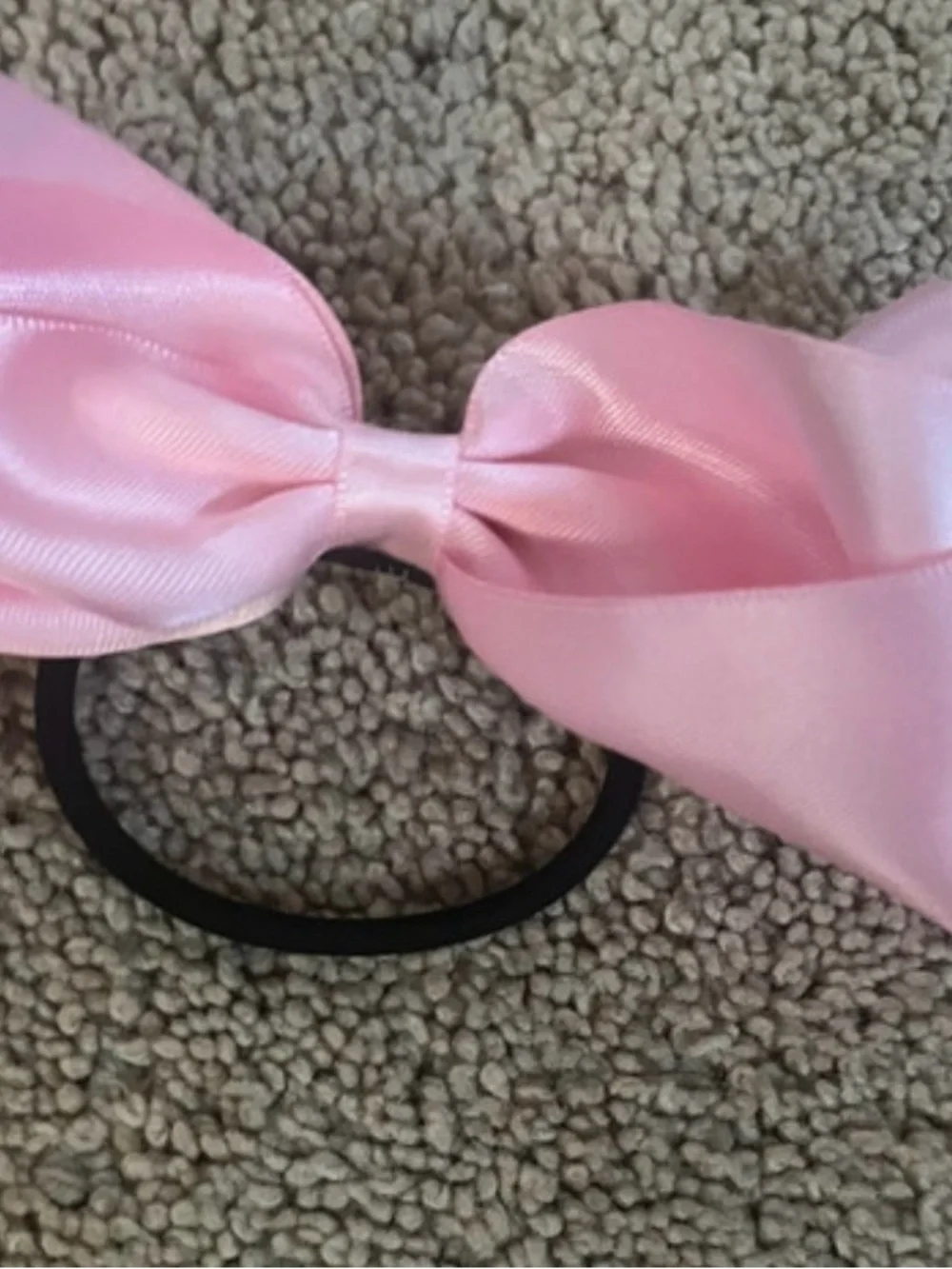 Classic Pink Satin Bow Hair Tie for Kids